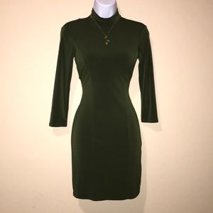 Forever 21 Green 3/4 Sleeve Bodycon Dress